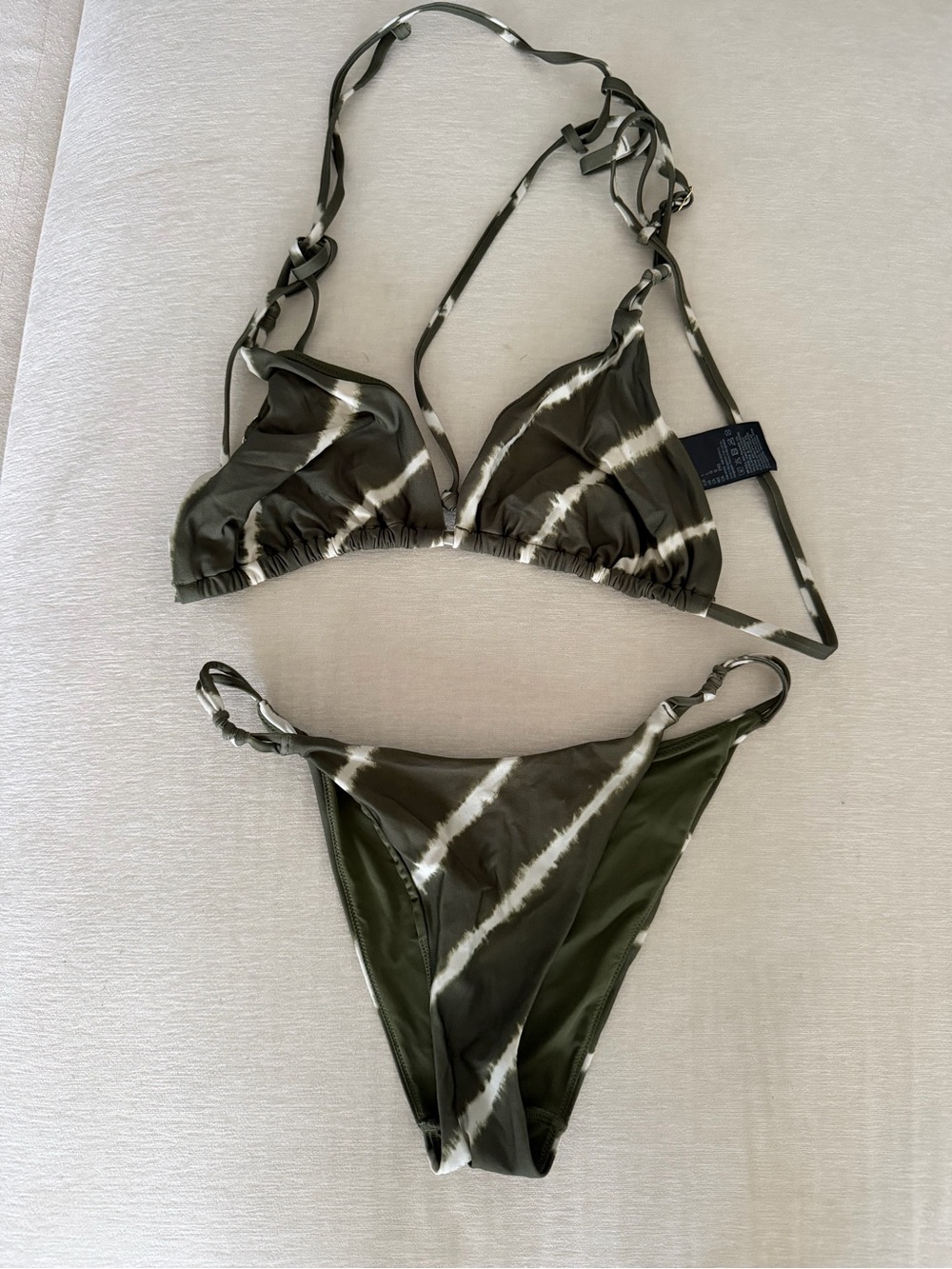Women's Olive Tie-Dye Triangle Bikini - Unbranded